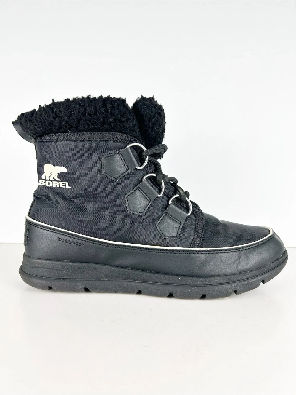 Sorel Explorer Carnival Black Cozy Waterproof Sporty Lightweight Boot